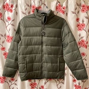 NWT Swiss Tech Puffer Jacket Mens Green Medium Peak Performance Packable